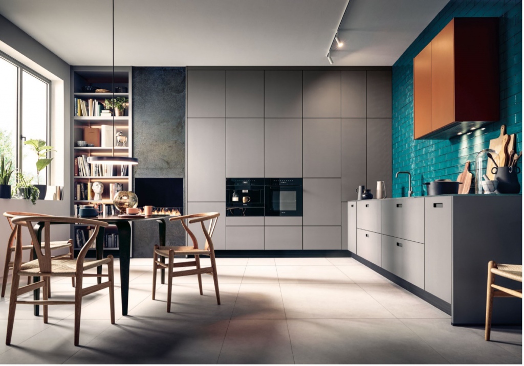 Grand Kitchens - The NX960. The dark front in the ceramic marble